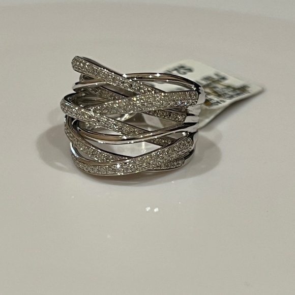 ❤️SOLD❤️ EFFY Diamond Crossover Statement Ring 3/4 ct. t.w.14K White Gold.Size 6 - Picture 13 of 17